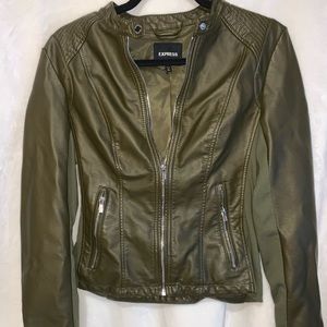 Deep green faux leather jacket